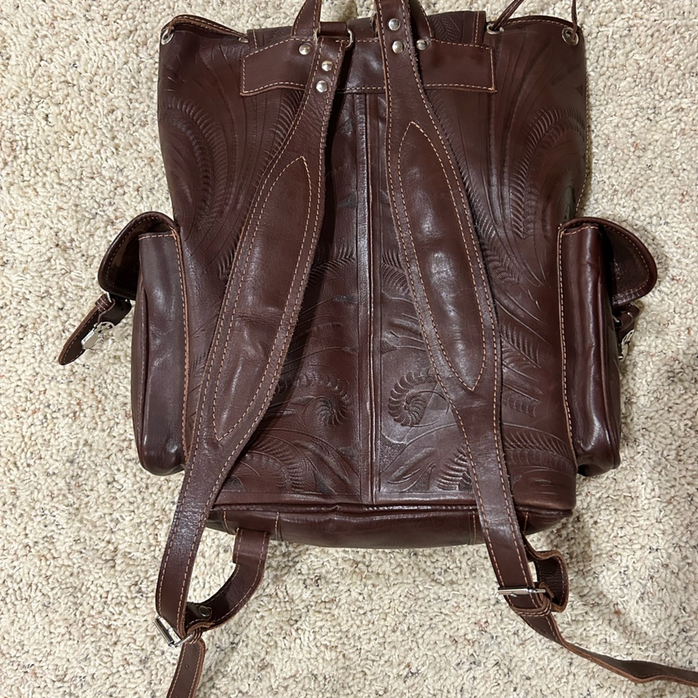 Elegant Brown Leather Backpack